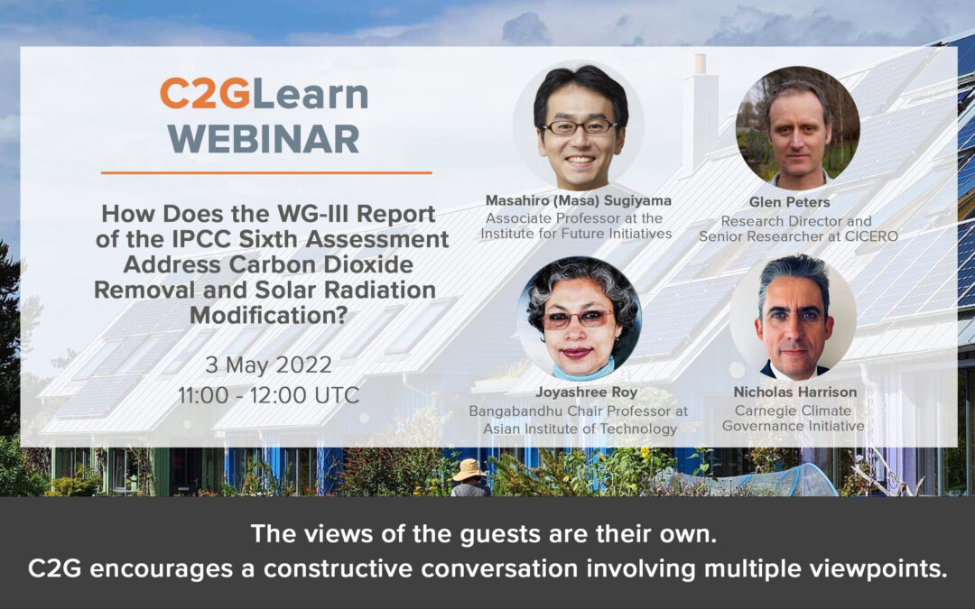 How does the Working Group-III Report of the IPCC Sixth Assessment Address Carbon Dioxide Removal and Solar Radiation Modification?