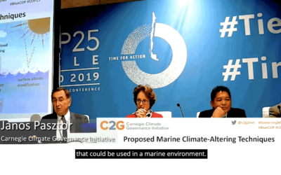 Governing Emerging Marine Climate-Altering Techniques – Janos Pasztor