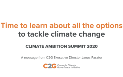 Climate Ambition Summit 2020: Time to learn about all the options to tackle climate change