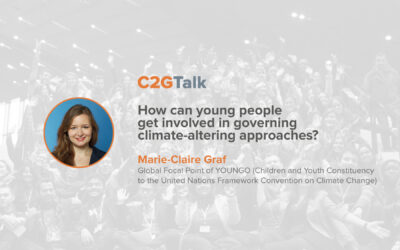 How can young people get involved in governing climate-altering approaches? – Marie-Claire Graf