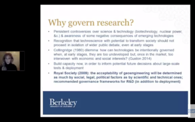 Policy and governance issues related to geoengineering research