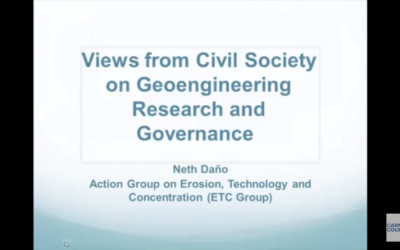 Views from civil society on geoengineering research and governance