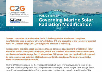 Policy Brief: Governing Marine Solar Radiation Modification